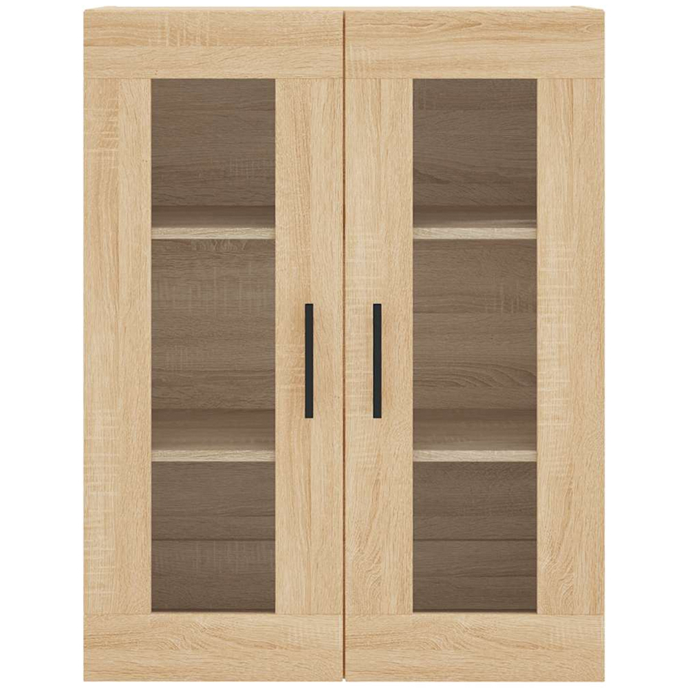 vidaXL 2 Glass Door Sonoma Oak Wall Mounted Storage Cabinet Image 7