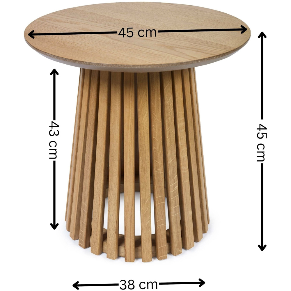 Julian Bowen Ollie Natural Oak Round Lamp Table Image 9