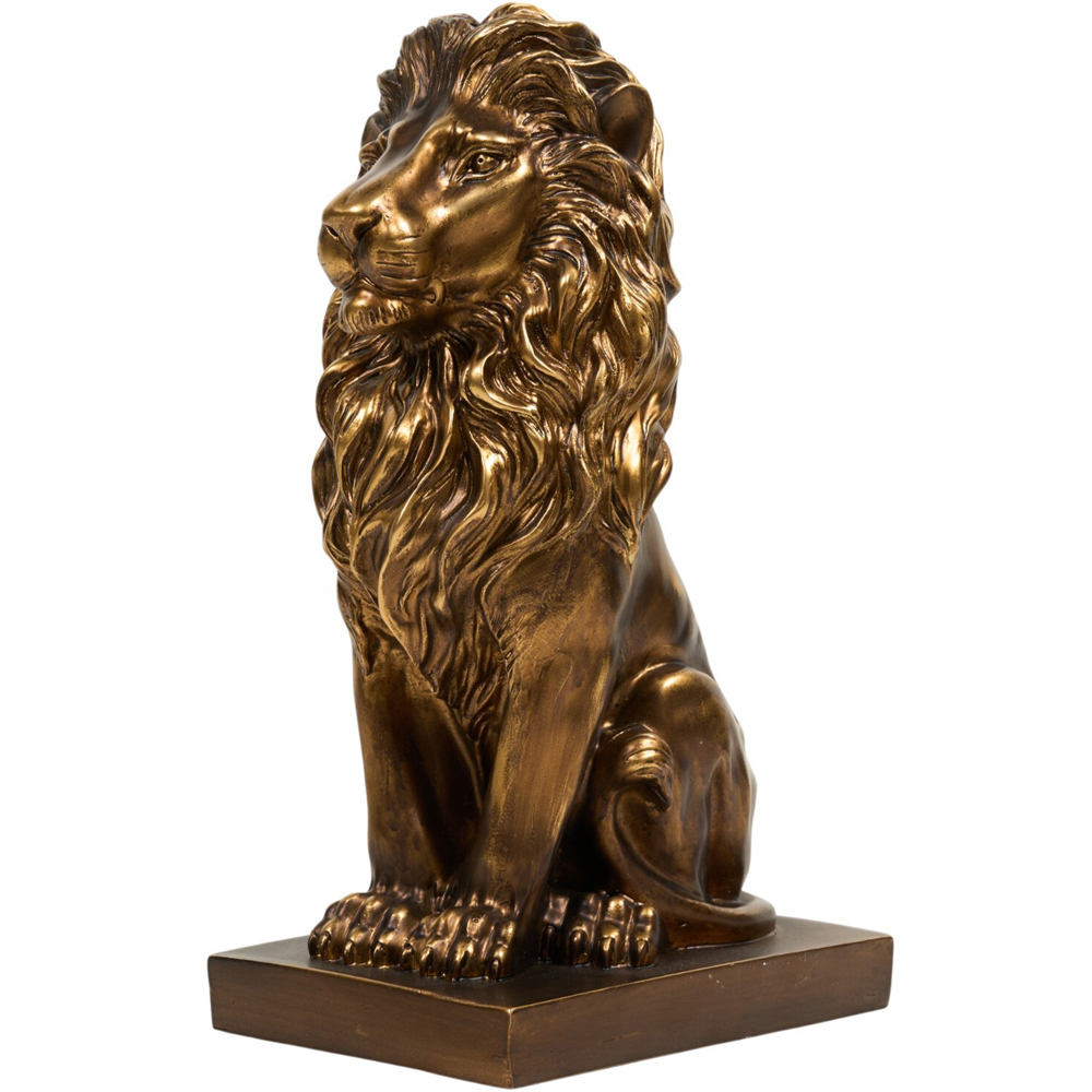 Sitting Lion Ornament Gold Image 3