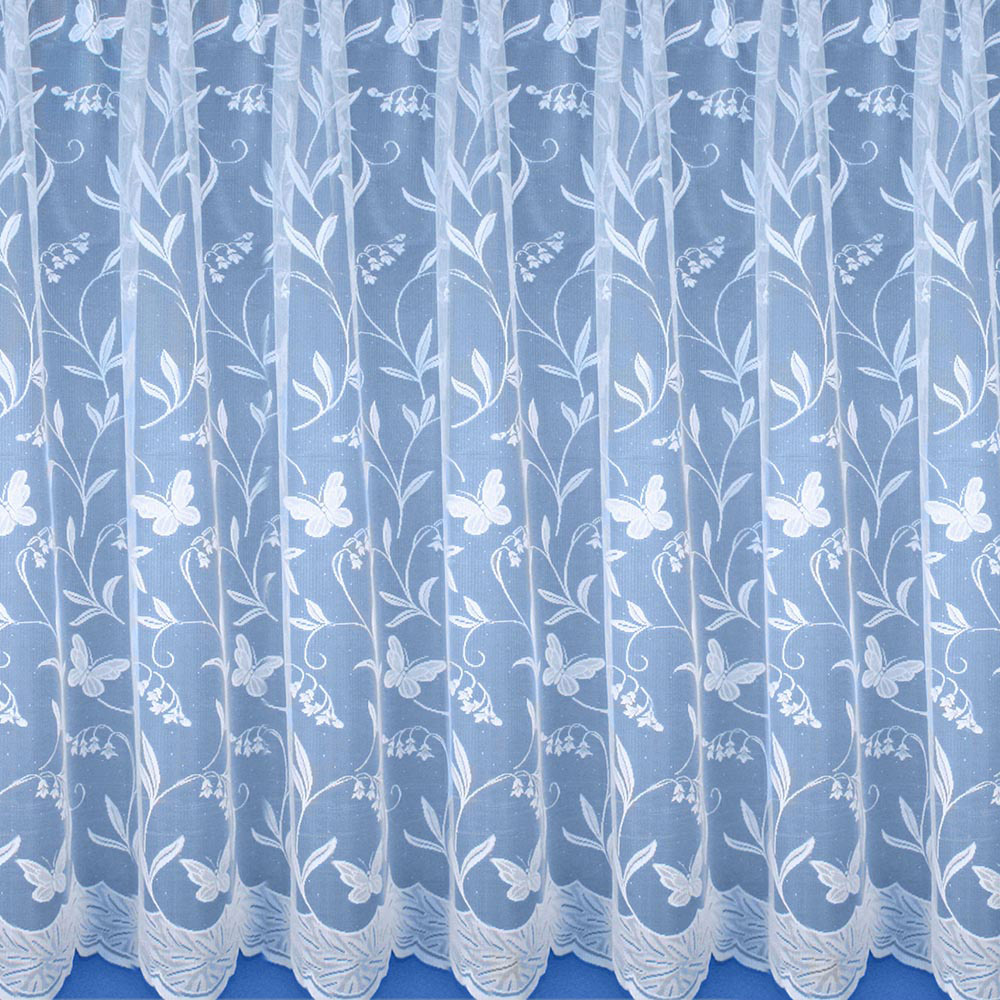 Tyrone Textiles Hawaii Trailing Leaf and Butterfly Pocket Header Net Curtain 500 x 160cm Image 2