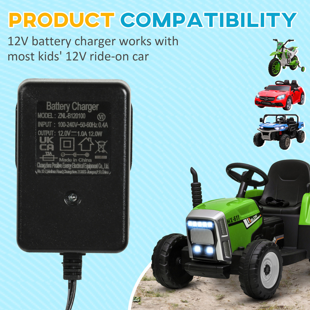AIYAPLAY 12V 1A Ride On Car Battery Charger Image 5