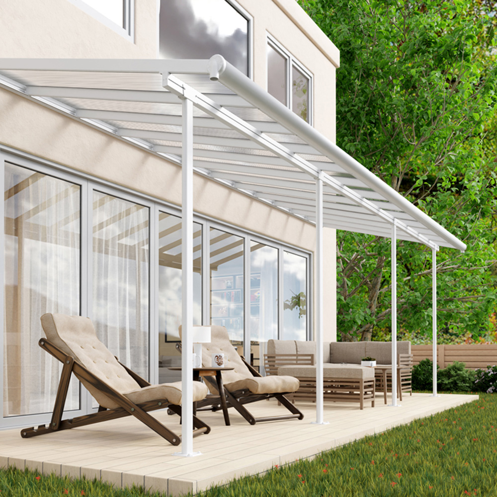 Palram Canopia Sierra White and Clear 2.3 x 6.9m Patio Cover Image 1