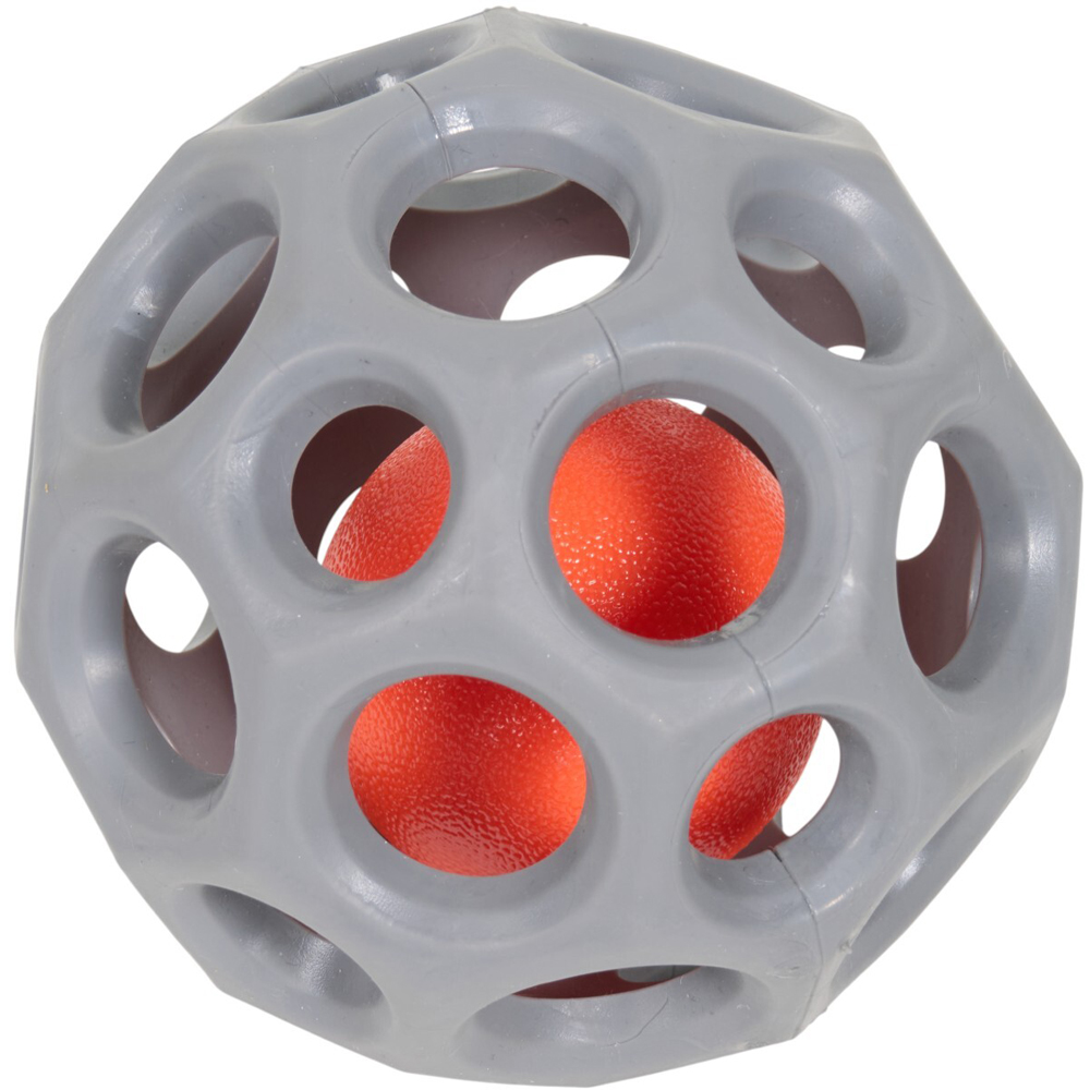 Chompers Squeaky Fetch Ball Dog Toy Grey Image 3