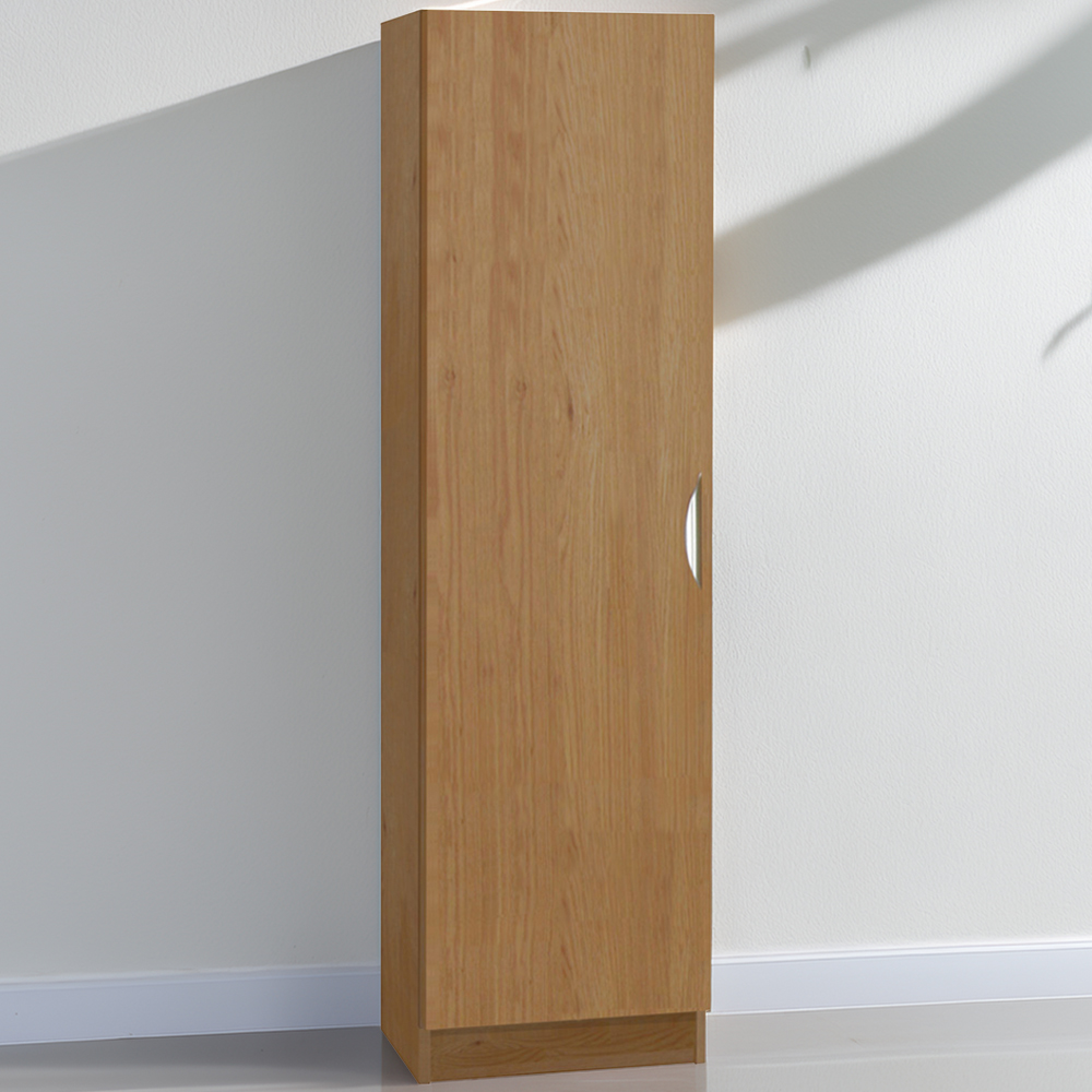 R White Cabinets Single Door Brown Tall Cupboard Image 1