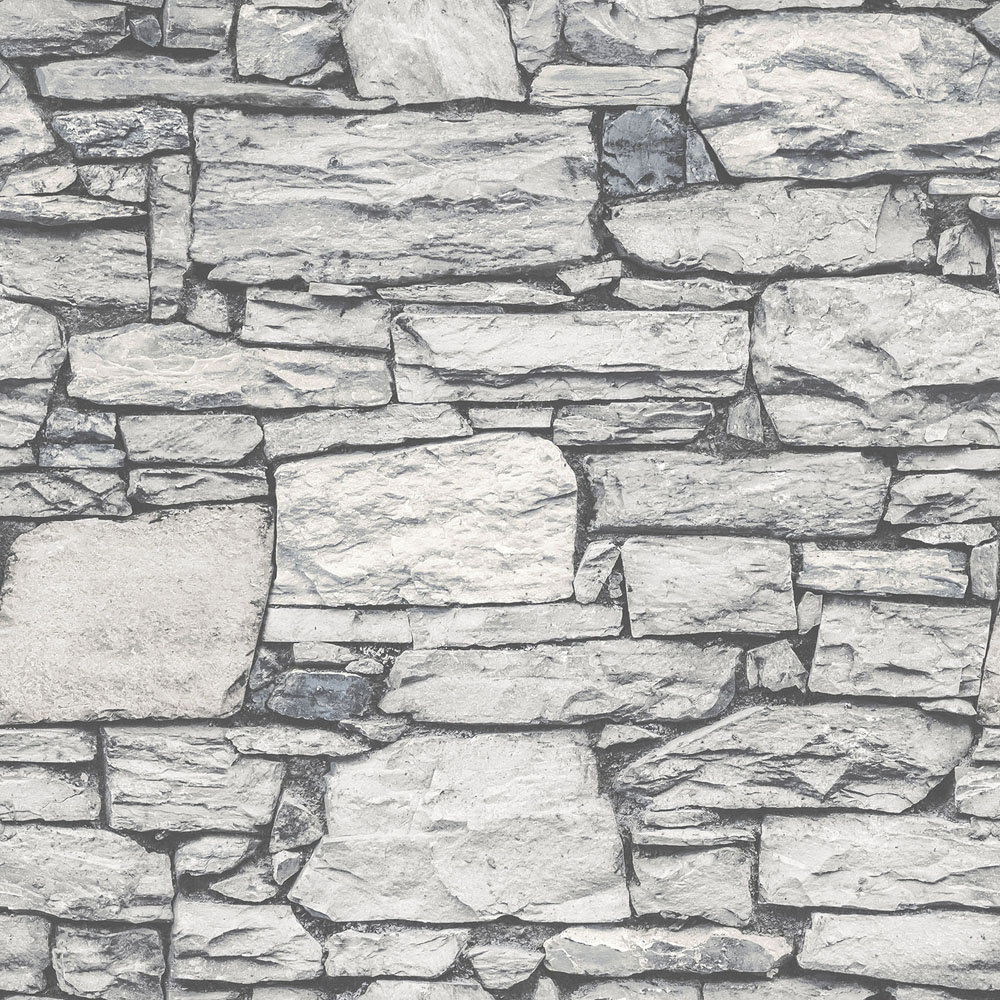 Galerie Organic Textures Stone Black and Grey Wallpaper Image 1