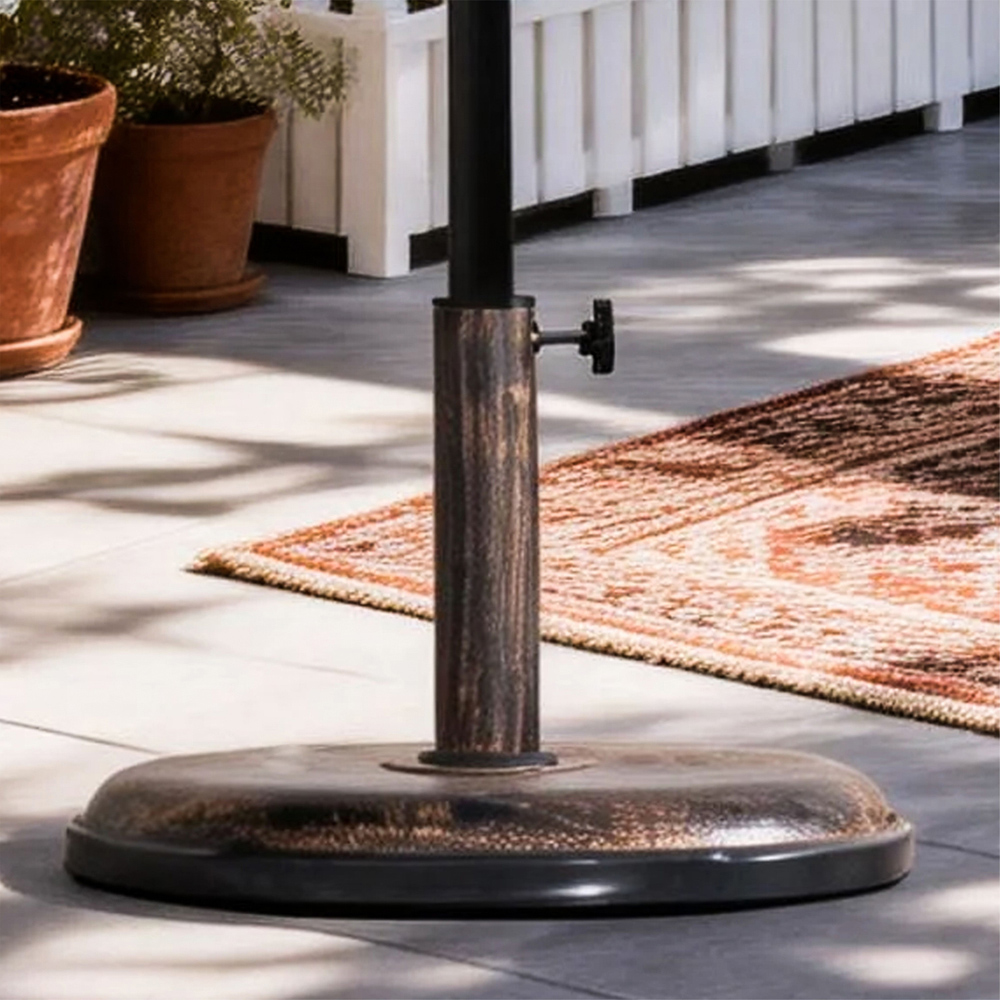 Direct Wicker Iron Effect Pattern Heavy Duty Metal Parasol Base 15kg Image 2