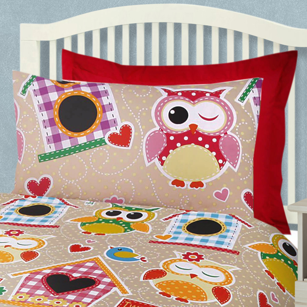 Velosso Double Multicolour Owl Print Duvet Cover Set Image 2