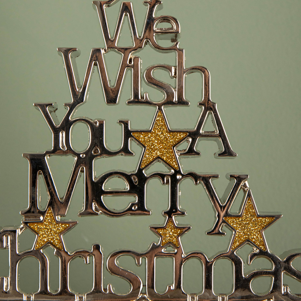Samuel Alexander Silver We Wish You a Merry Christmas Stocking Hanger 22cm Image 5