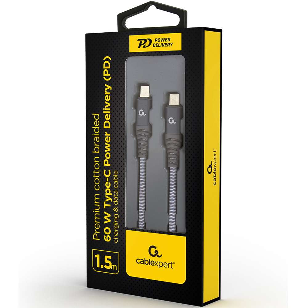 Cablexpert Type C To Type C Charging and Data Cable 60W 1.5m Image 2