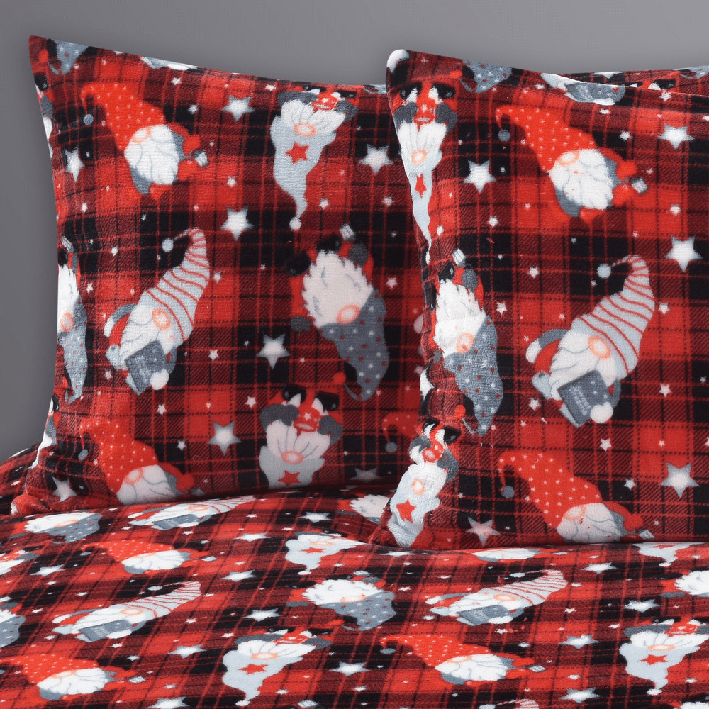 Velosso King Size Gonks Check Flannel Duvet Set Image 2