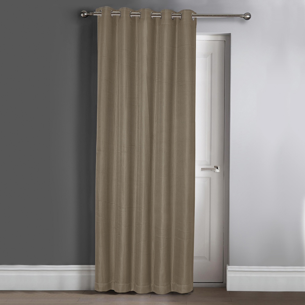 Velosso Waffle Natural Blackout Door Curtains 214 x 117cm Image