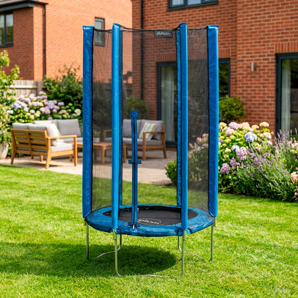 Plum Play Blue 4ft Junior Springsafe Trampoline with Enclosure Image 2