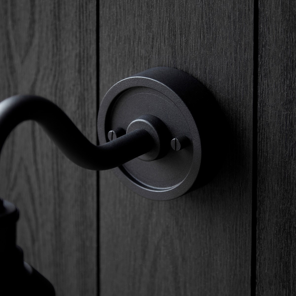 Merano Monza Matt Black Clear Glass Outdoor Wall Lantern Image 5