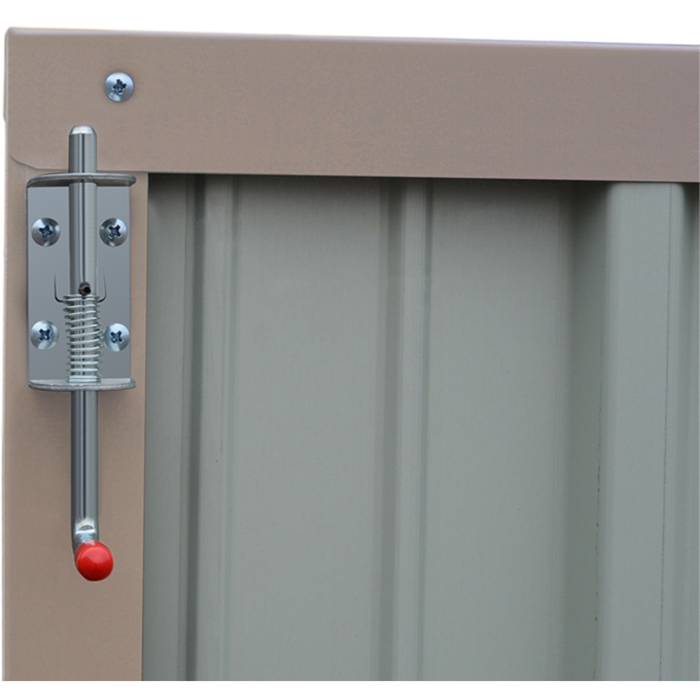 Living and Home 4 x 6ft Brown and Black Metal Apex Garden Tool Storage Shed with Lockable Doors Image 5