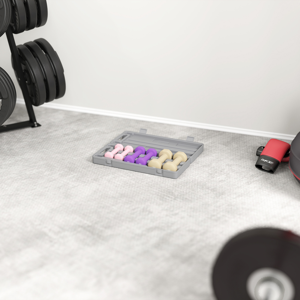 HOMCOM Multicolour Dumbbell Set with Carry Case 6kg 6 Pack Image 3