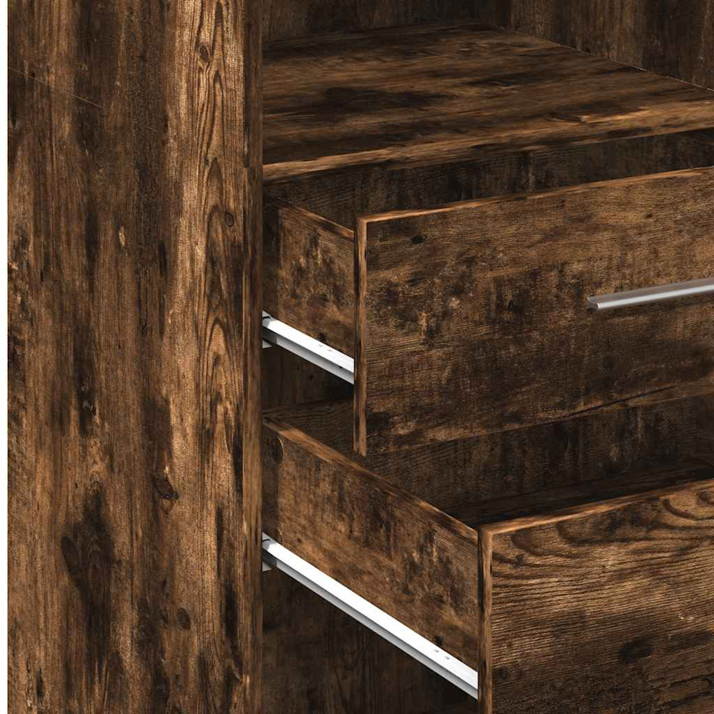 vidaXL 2 Drawer 3 Open Shelf Smoked Oak Highboard Image 8