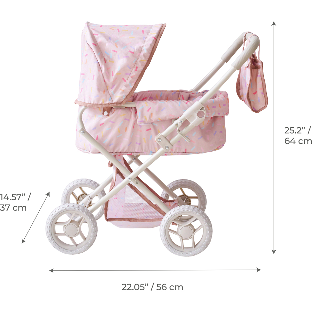 Teamson Kids Beige Olivia's Little World Confetti Classic Doll Stroller Image 6