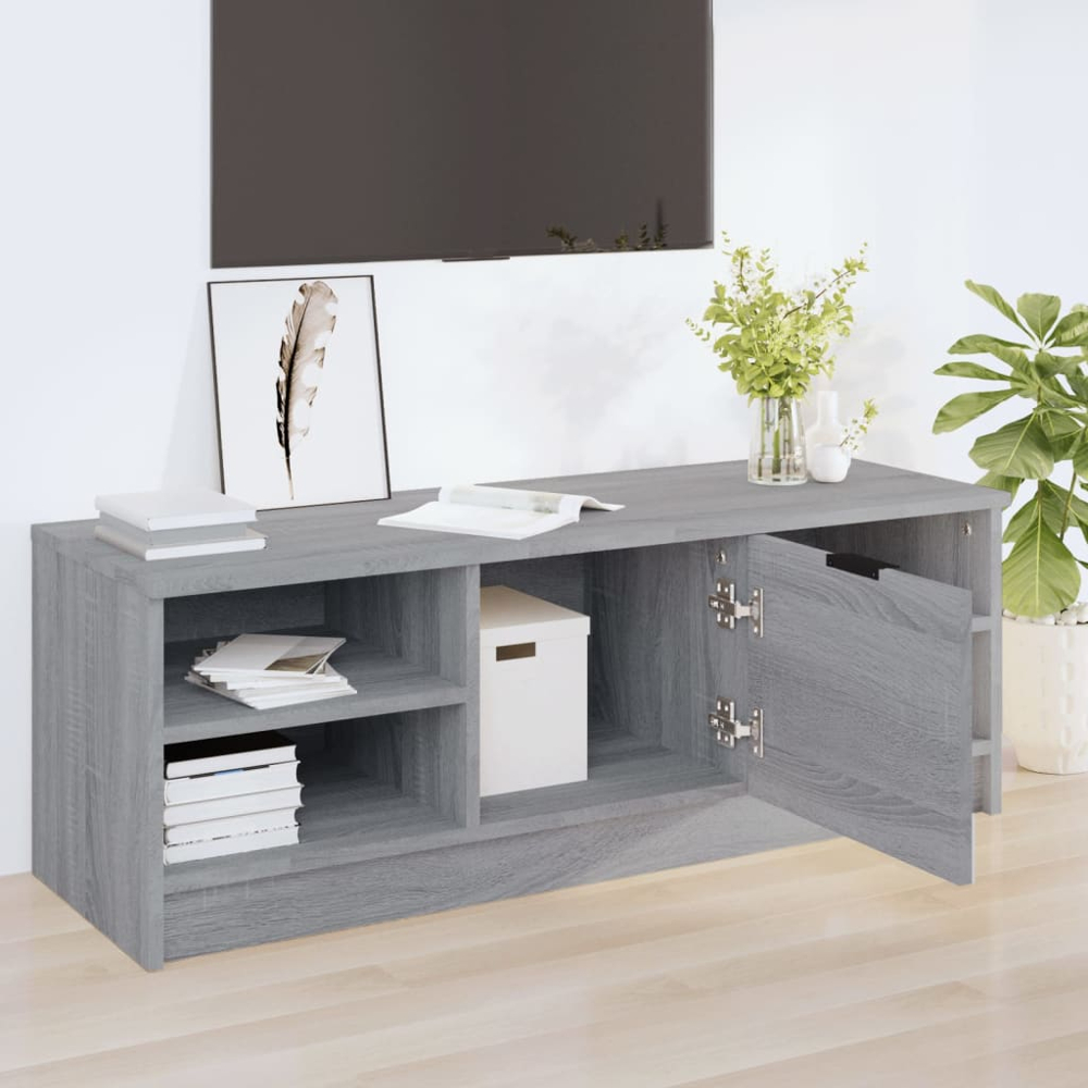vidaXL Single Door 4 Shelf Grey Sonoma TV Cabinet Image 7