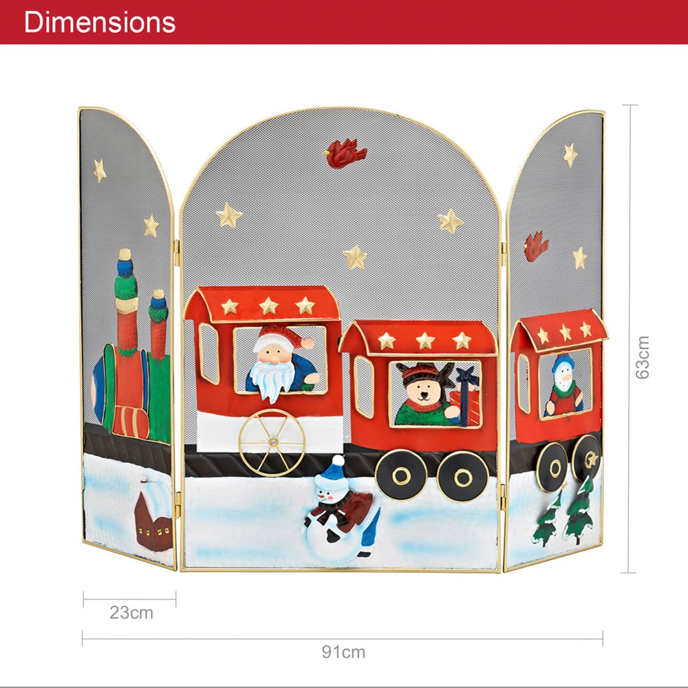 The Christmas Workshop Santa and Snowman Train Fire Guard Image 8