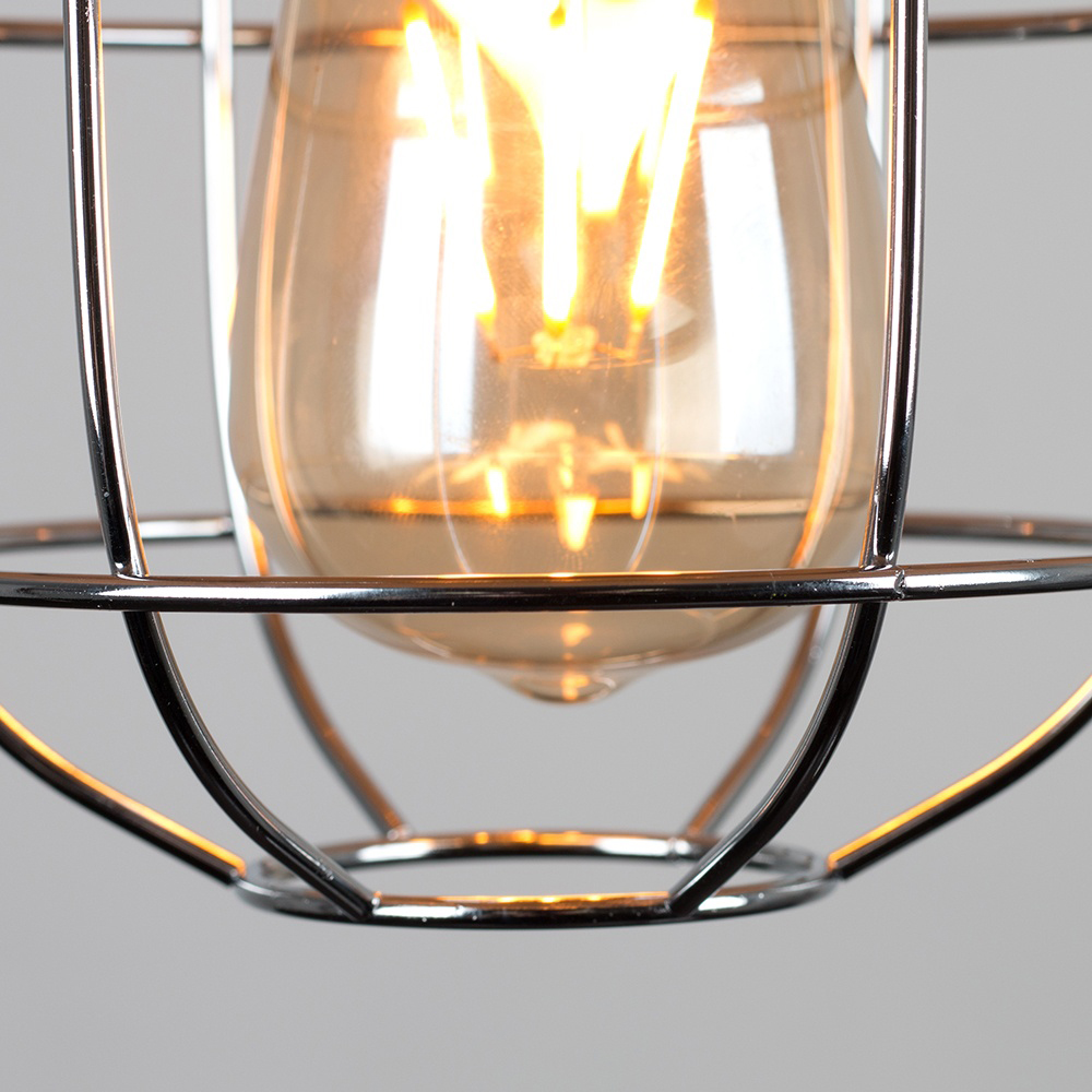 ValueLights Penglai Chrome Fishermans Basket Ceiling Pendant Lamp Shade Image 5