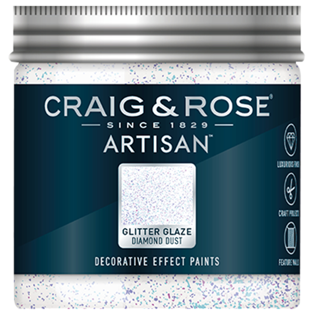 Craig & Rose Artisan Walls & Ceilings Glitter Glaze Diamond Dust Paint 300ml Image 2