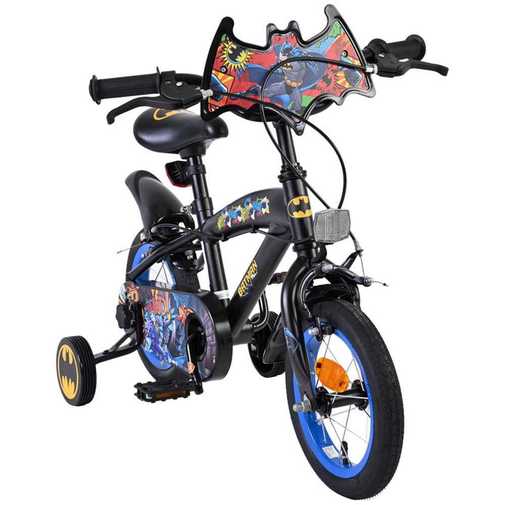 Volare DC Comics Batman Kids 12 inch Multicolour Bike with Stabilisers Image 2