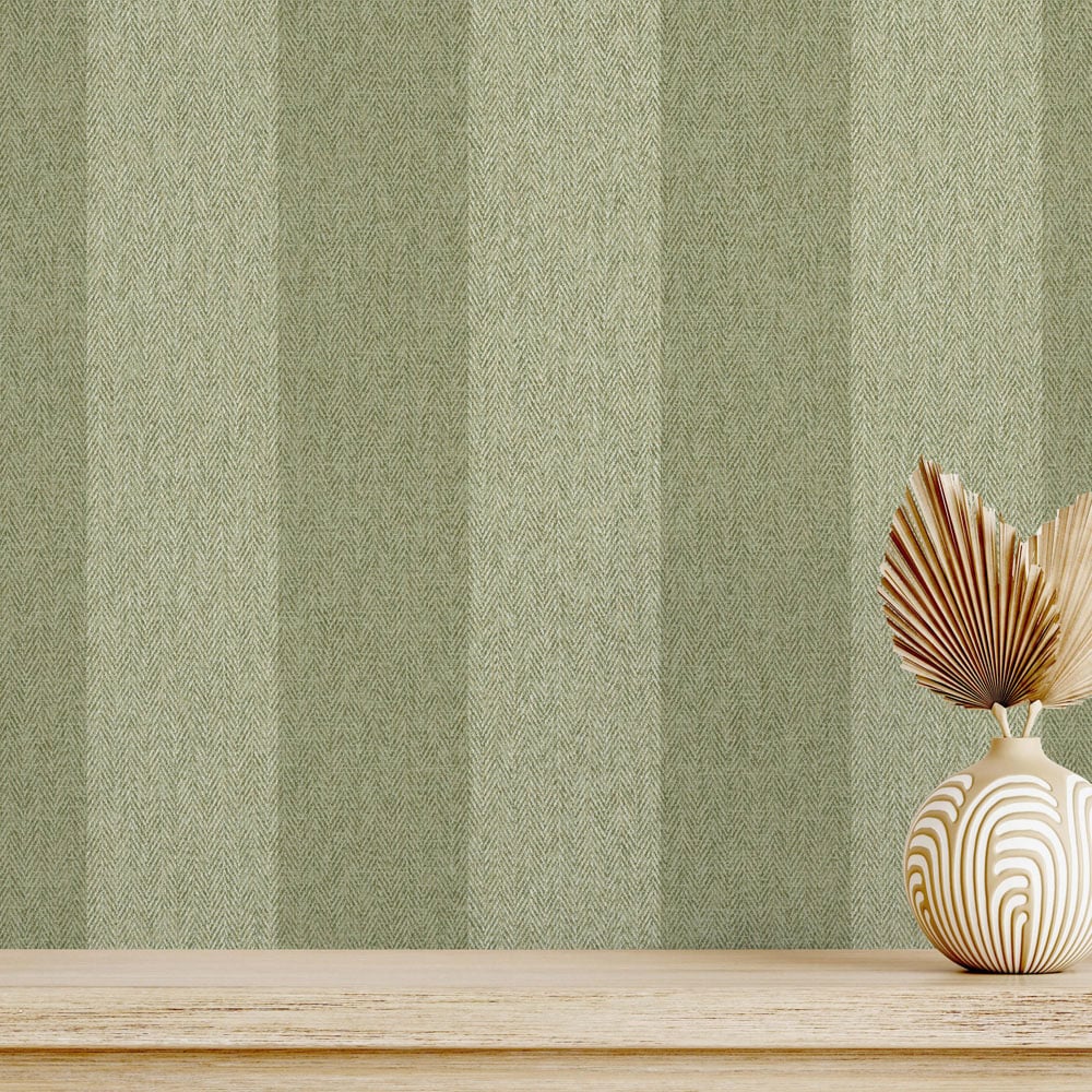 Crown Harris Stripe Green Wallpaper Image 5