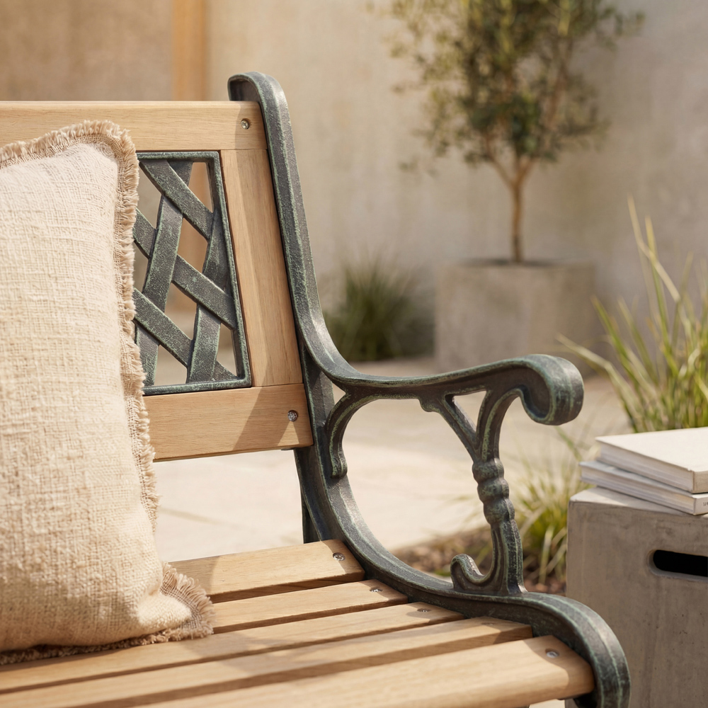 GARDEN VIDA Cross Style Garden Bench Image 6
