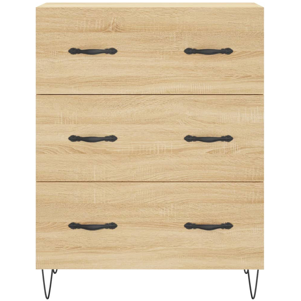 vidaXL 3 Drawer 3 Shelf Sonoma Oak Highboard Image 8