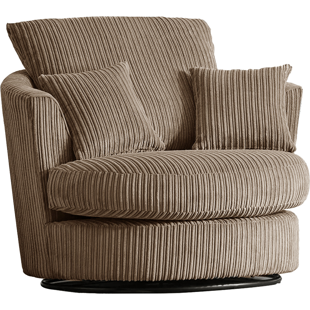 Portland Luxor Coffee Jumbo Cord Swivel Chair Image 2