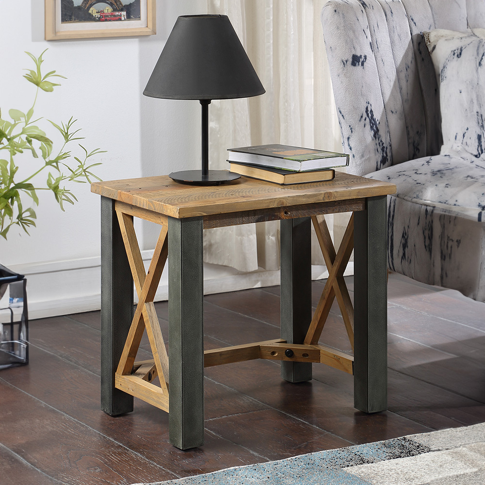 Baumhaus Urban Elegance Reclaimed Wooden Lamp Table Image 4