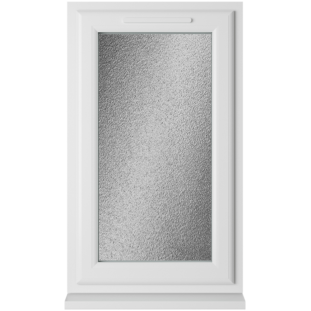 Crystal uPVC Double Glazed Window Left Hand Side Hung White Obscure Glass 610x1115mm Image 1