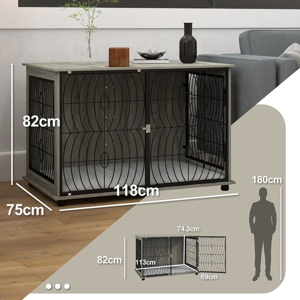 PawHut Extra Large Dog Crate with Cushion Image 7
