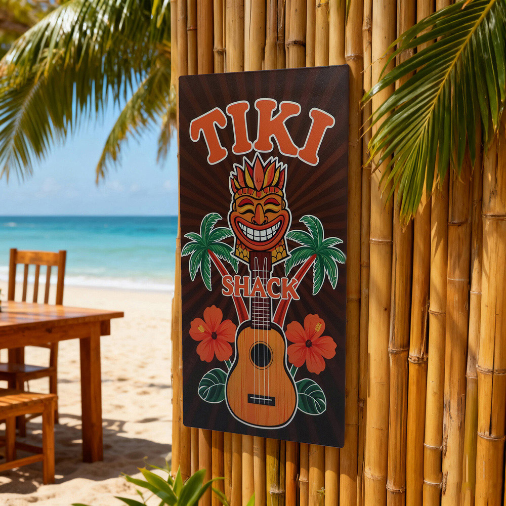 Tiki Tropical Metal Plaque Image 4