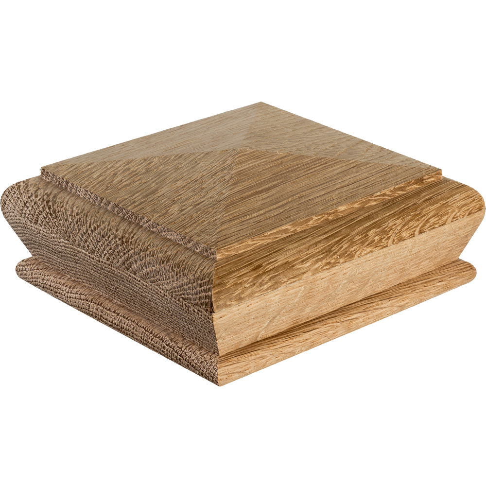 Blueprint Joinery Cambridge Pyramid Oak Newel Post Cap 82mm Image 1