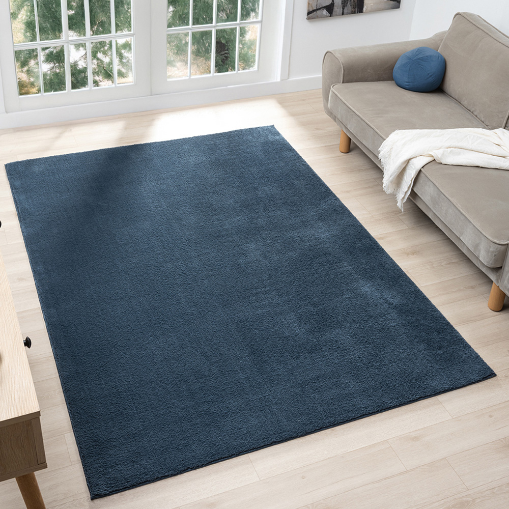 Desire Rugs Comfy Navy Anti Slip Felt Backing Rug 60 x 100cm Image 2