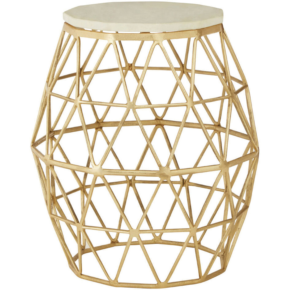Premier Housewares Templar Aluminium and Stone Side Table Image 2