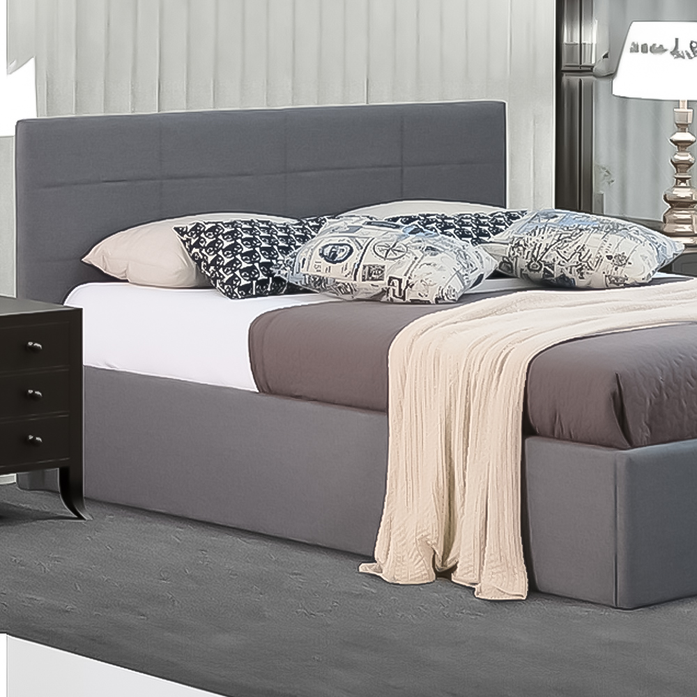 Brooklyn Double Grey Fabric Gas Lift Ottoman Bed Image 2