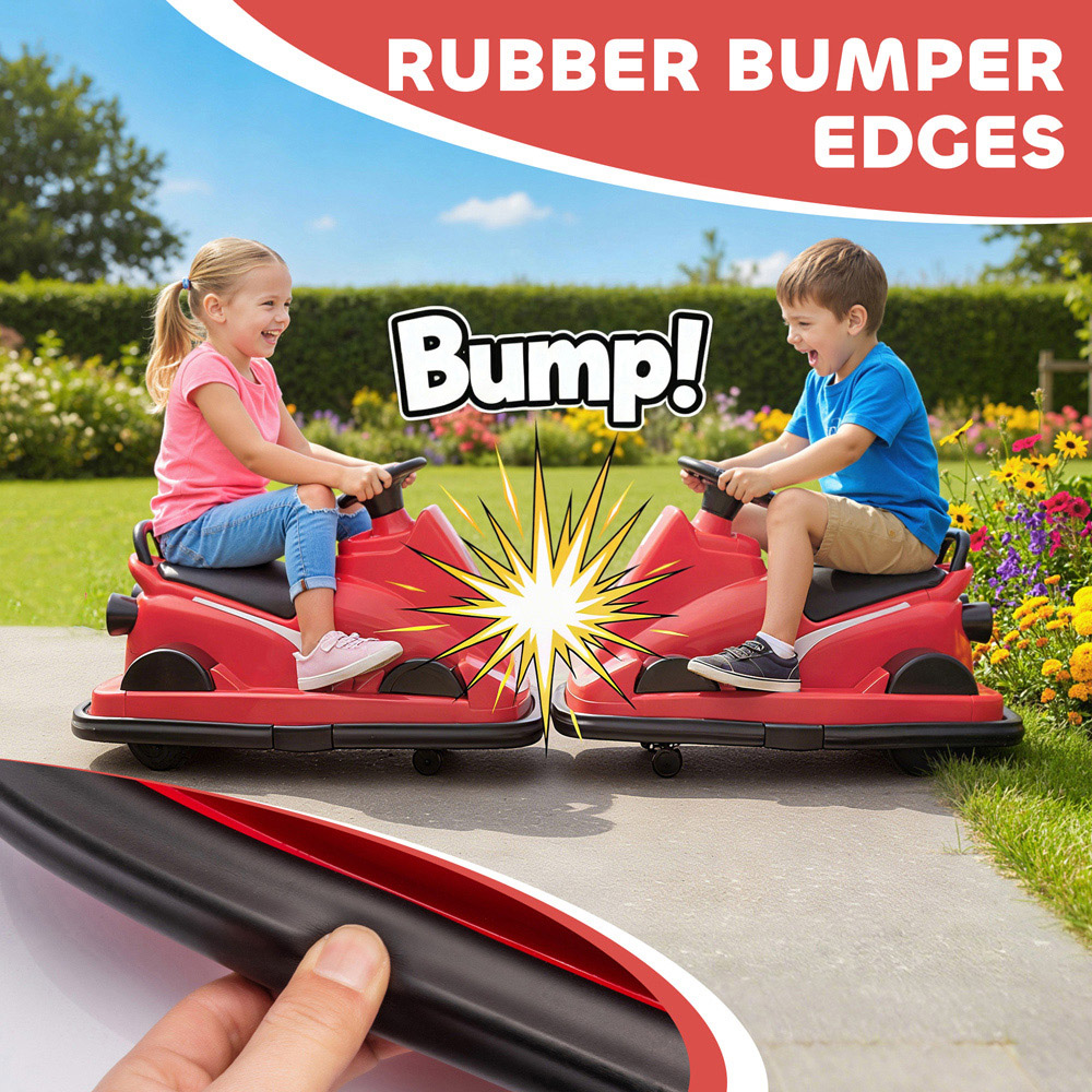 Tommy Toys Kids Red 360 Degree Rotating Electric Bumper Car with LED Image 6