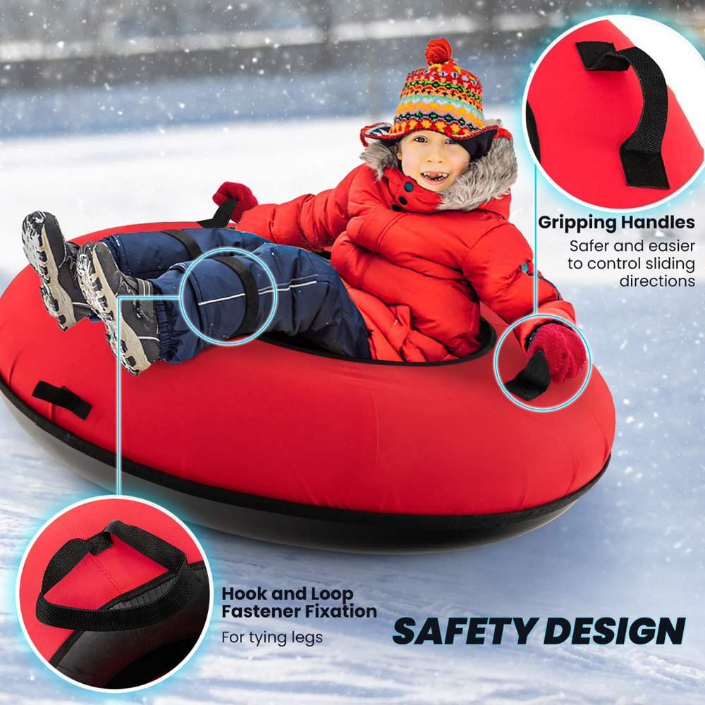 Costway Red Heavy Duty Snow Tube with Seat Cushion Image 8