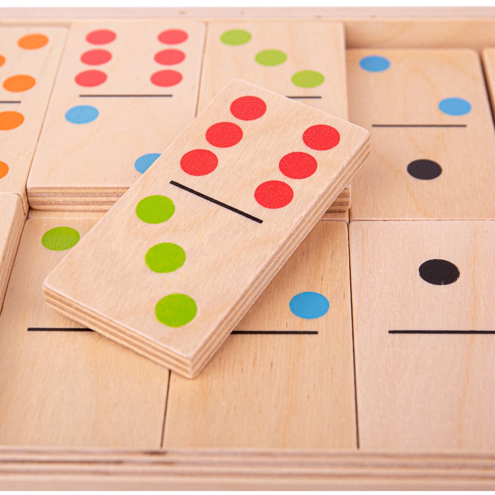 Bigjigs Toys 28 Piece Wooden Jumbo Dominoes Set Image 3