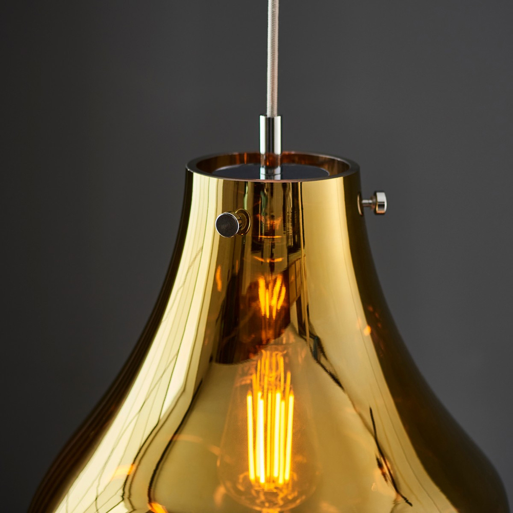 Merano Perugia Metallic Glass Gold Pendant Ceiling Lamp Image 4