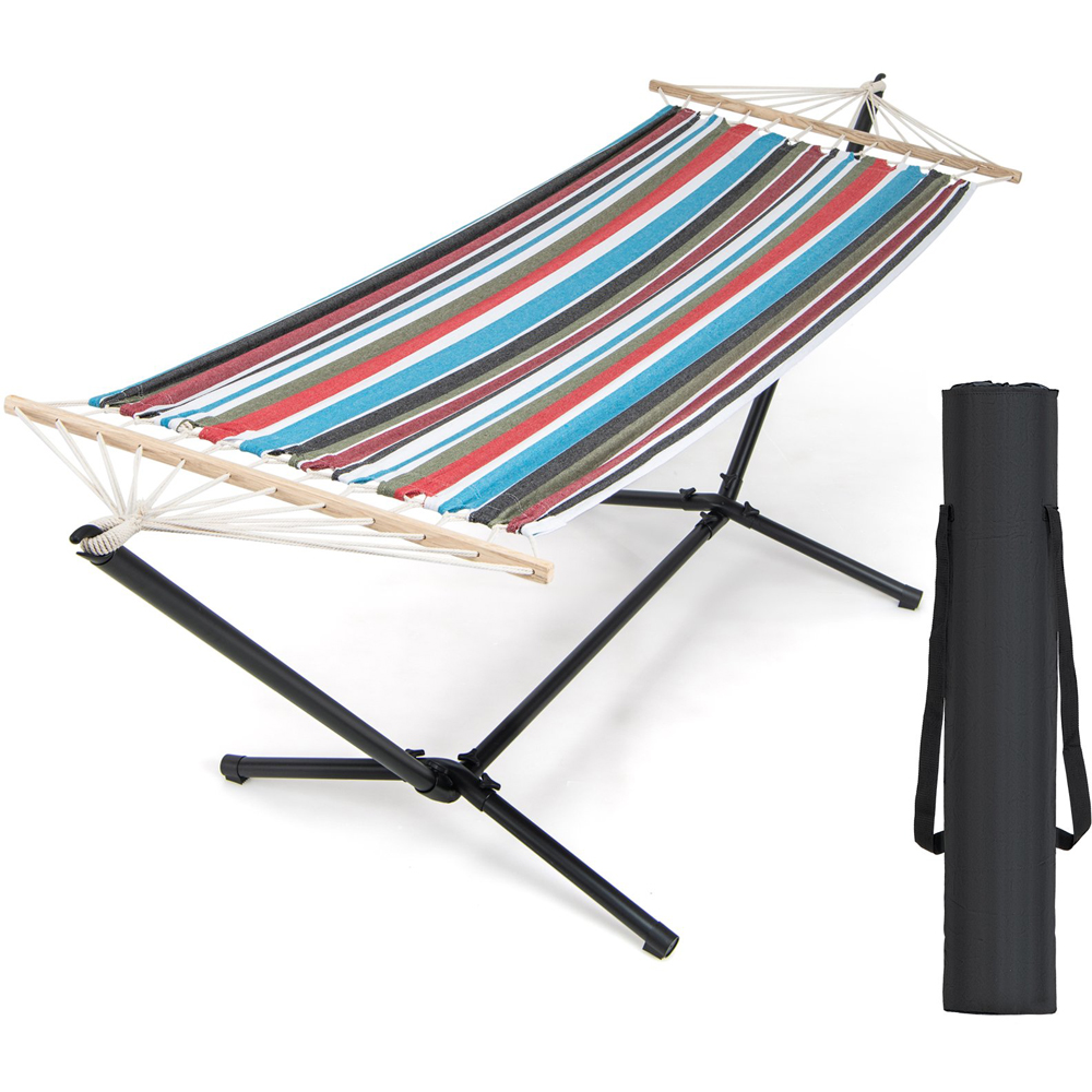 Costway Multicolour Hammock with Stand and Carrying Case Image 2