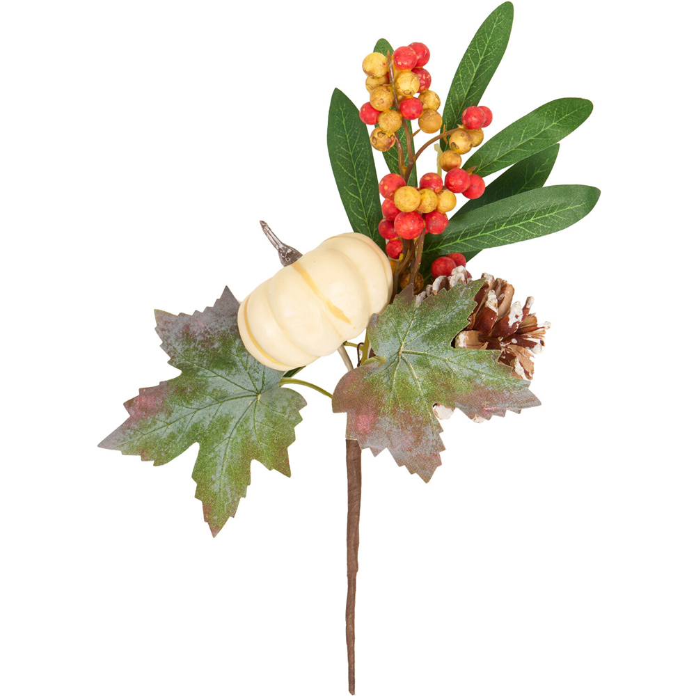 White Pumpkin Flower Pick Image 2