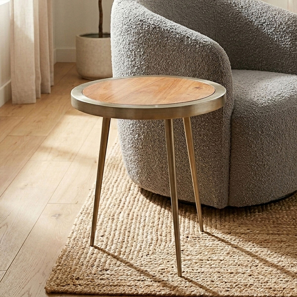Premier Housewares Almora Acacia Wood Round Side Table Image 4