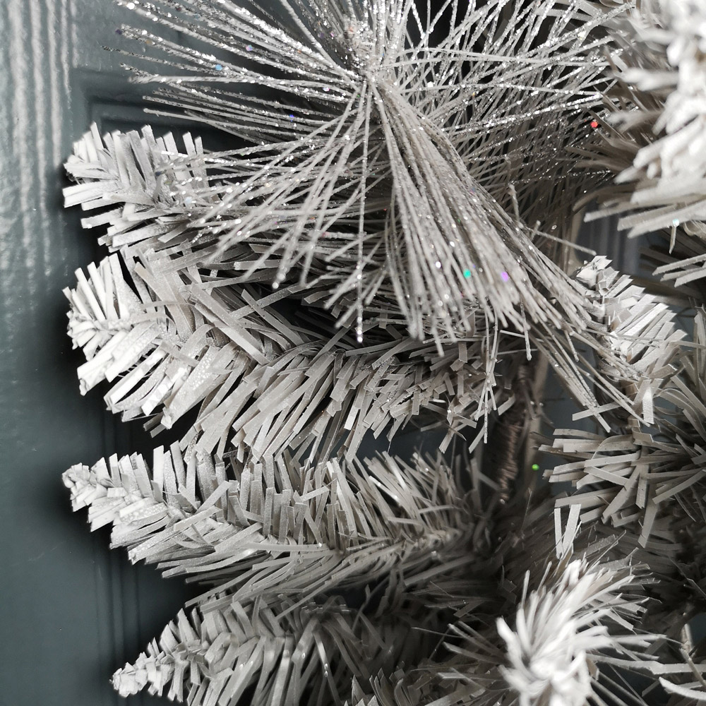 Premier Snow Tipped Silver Glitter Christmas Wreath 50cm Image 3