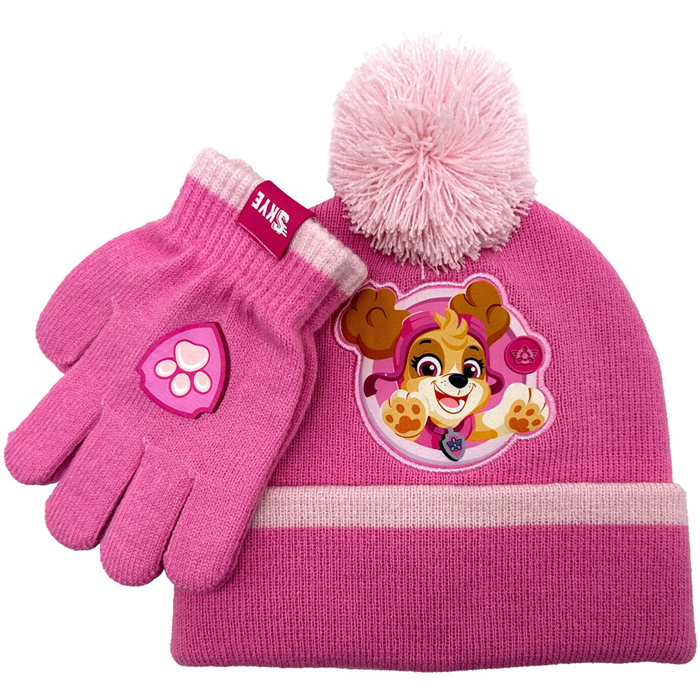 Paw Patrol Hat and Gloves Set - Pink or Blue Image 3