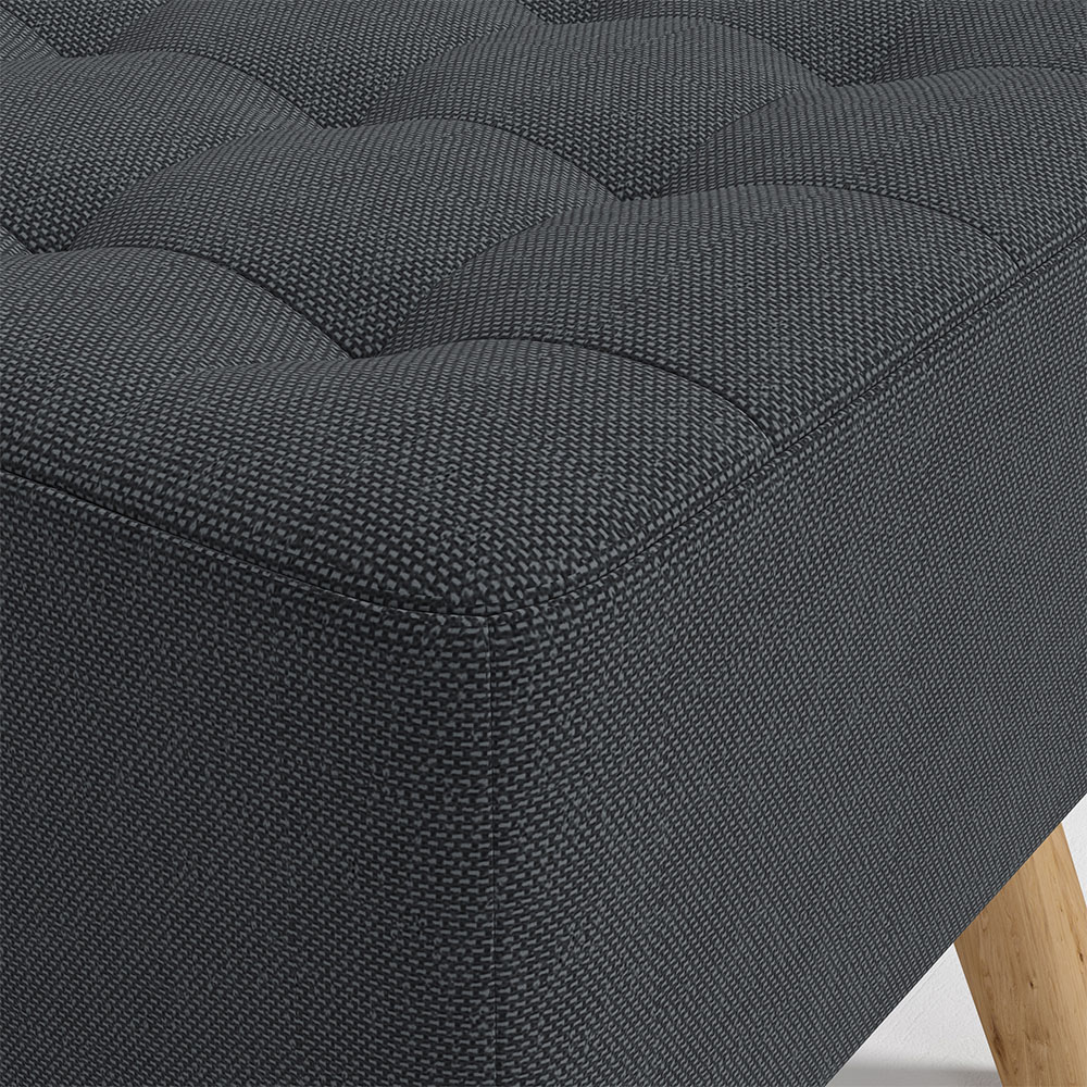 Living and Home Grey Linen Footstool Image 6