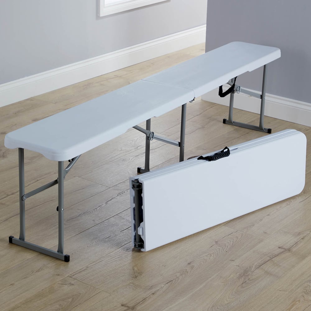 Home Source Trestle Indoor and Outdoor Folding Bench Image 1