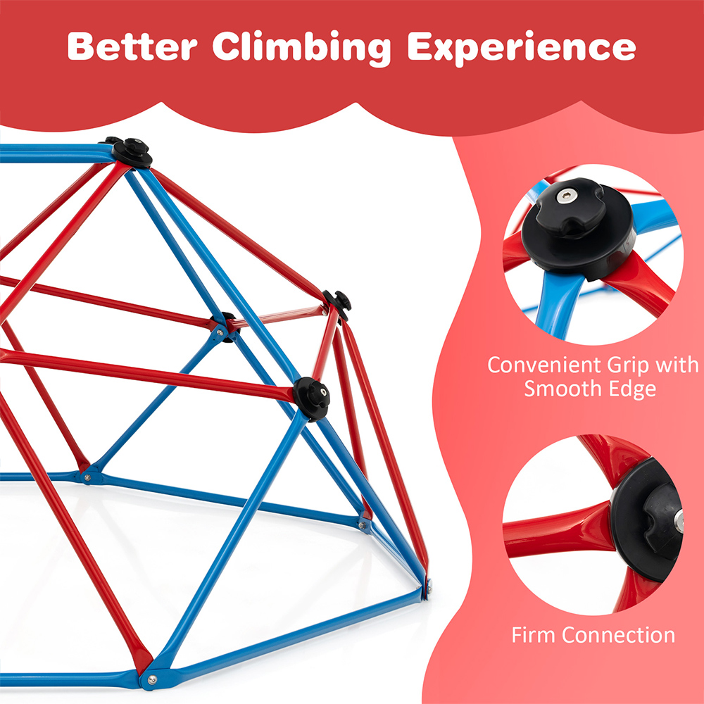 Costway Blue and Red Kids Geometric Dome Climber 6ft Image 5